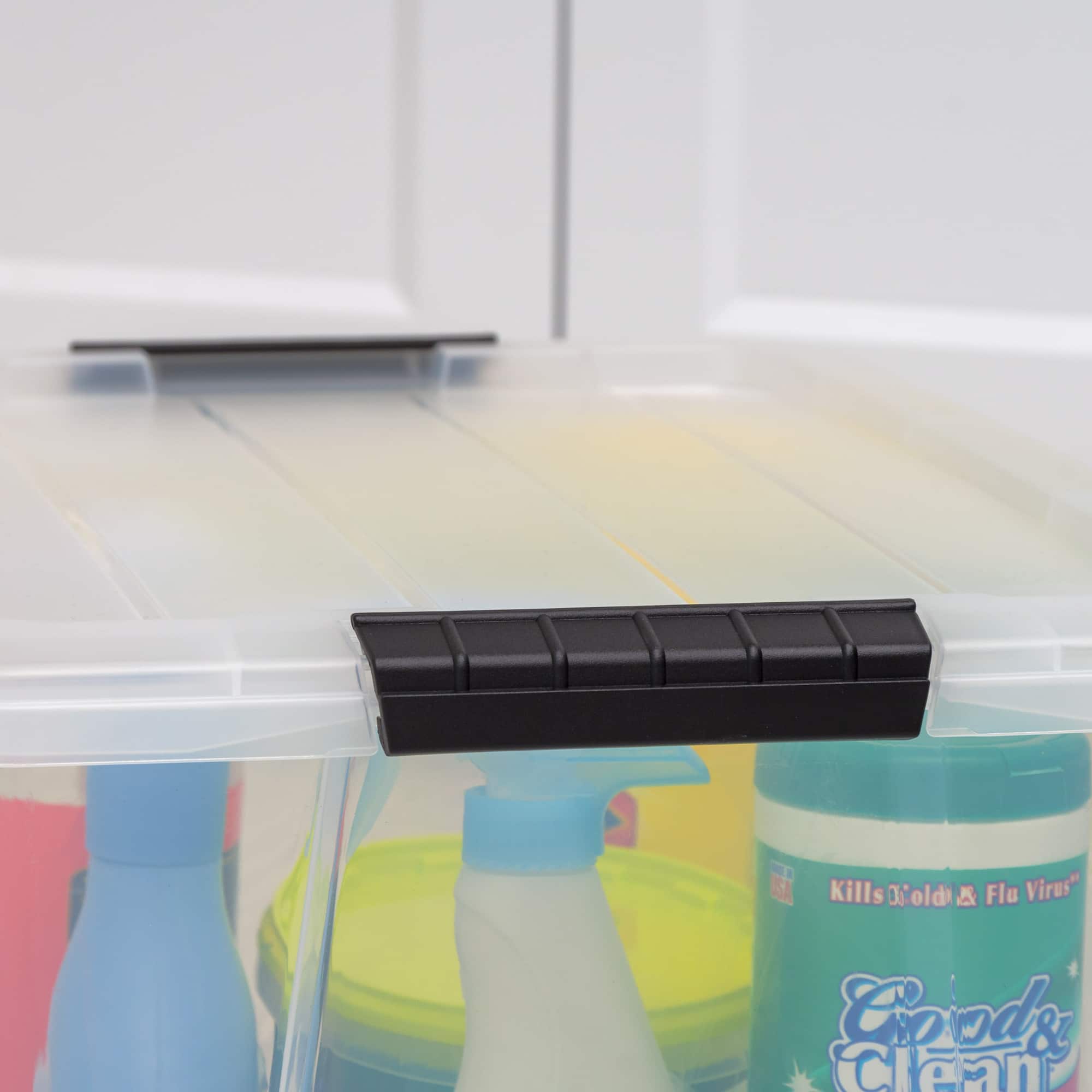 IRIS® 32qt. Buckled Clear Boxes with Clear Buckle Lids, 4ct.
